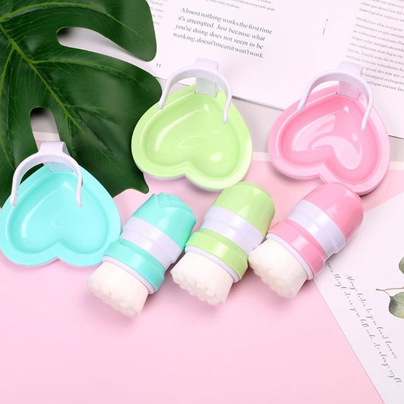 Heart Shaped Stand Double Headed Facial Cleansing Brush Manual Face Scrubber Portable Home Use - Image 3